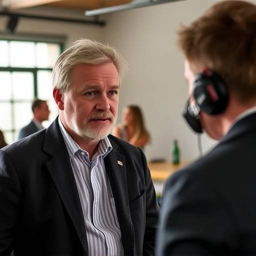 Jean-Pierre Lavigne, monteur de renom, lors d'une interview